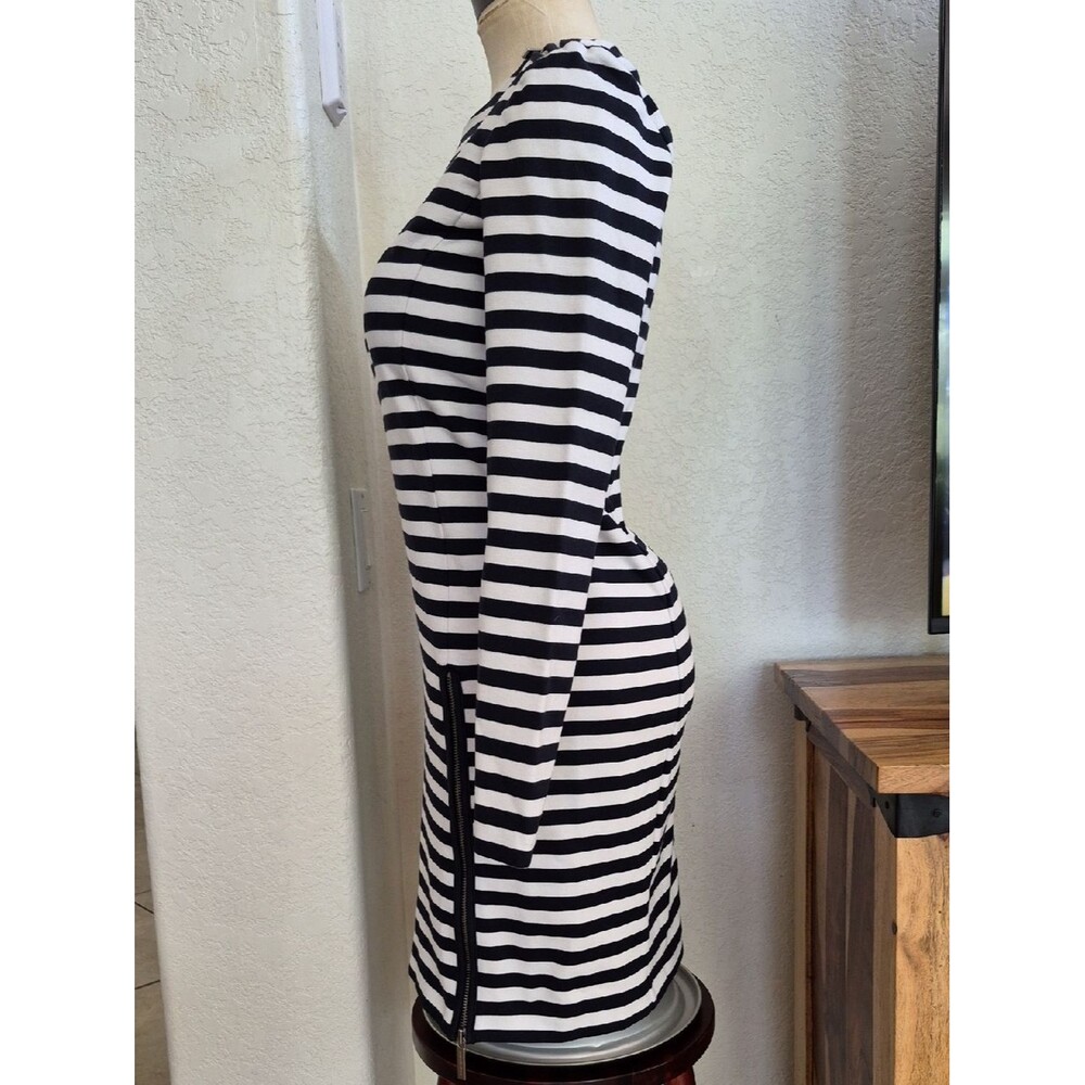 Michael Kors, Long Sleeve, Stripe Dress With Zippers
